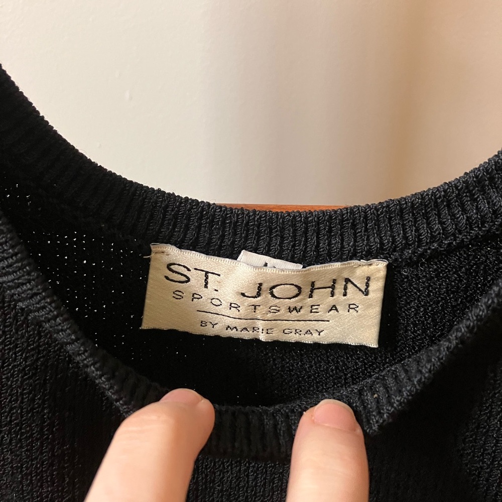 Like New St. John Black Knit Tank Top - Picture 3 of 5